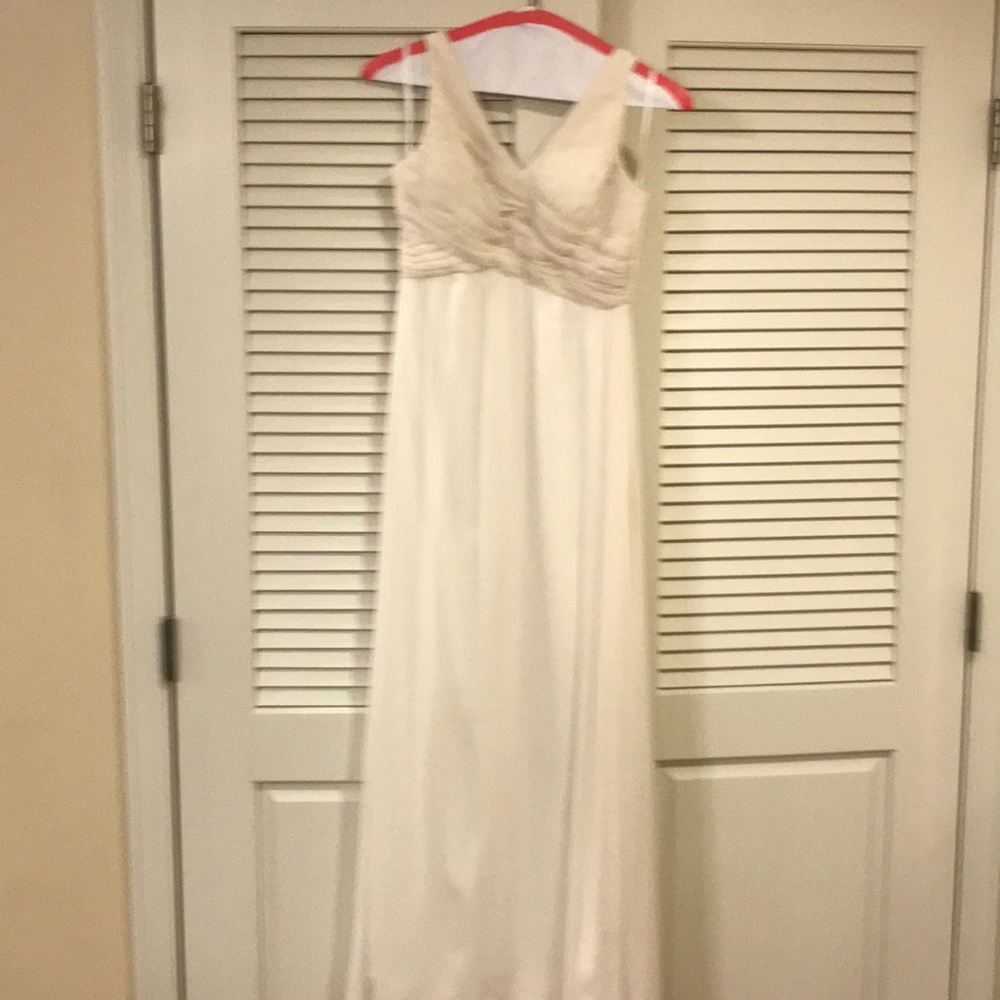 Cream BHLDN bridesmaid dress